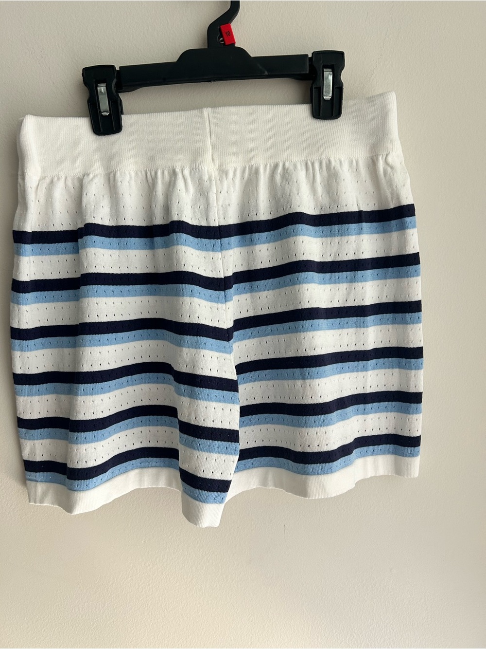 Striped Navy & White Knit Lounge Set - Women's Shorts Pajama Set - Picture 7 of 8